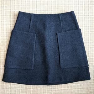 COS Navy wool mini skirt